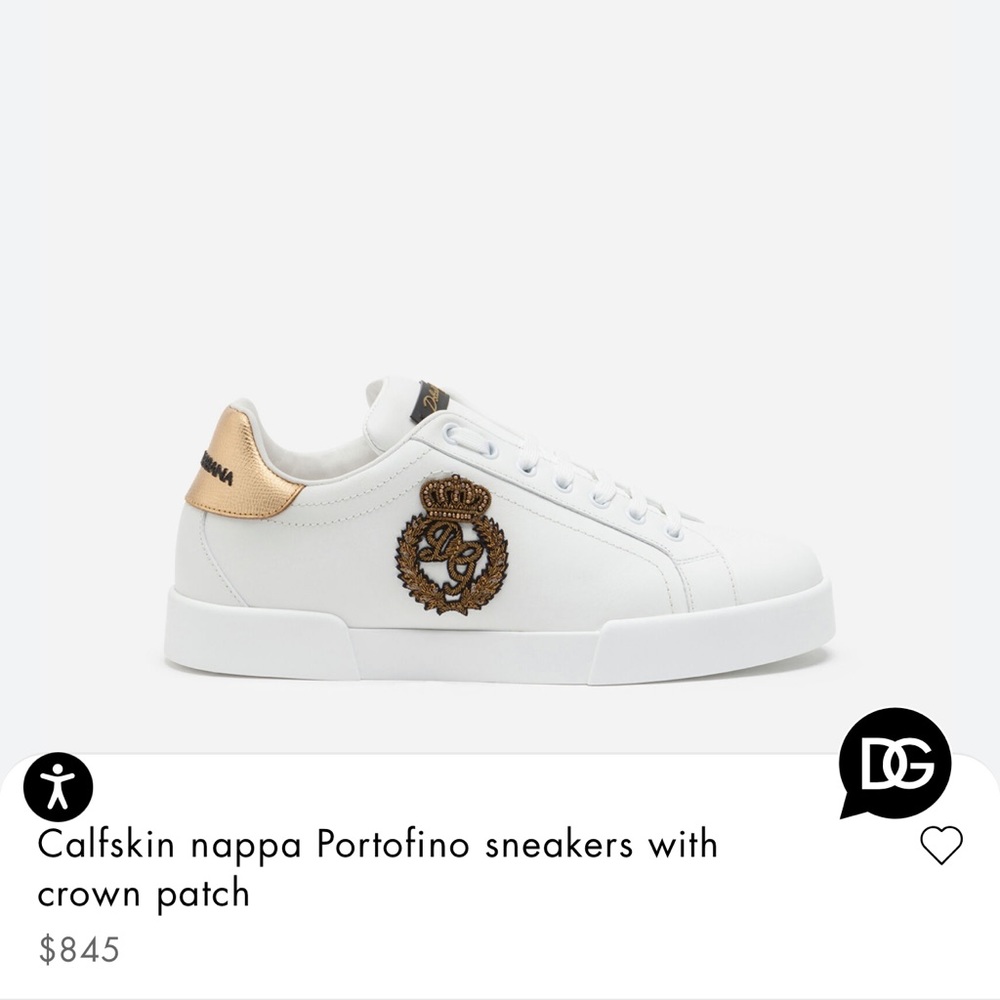 Dolce & Gabbana Calfskin nappa Portofino sneakers with crown patch